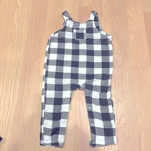 Angel dear checkered plaid pant romper